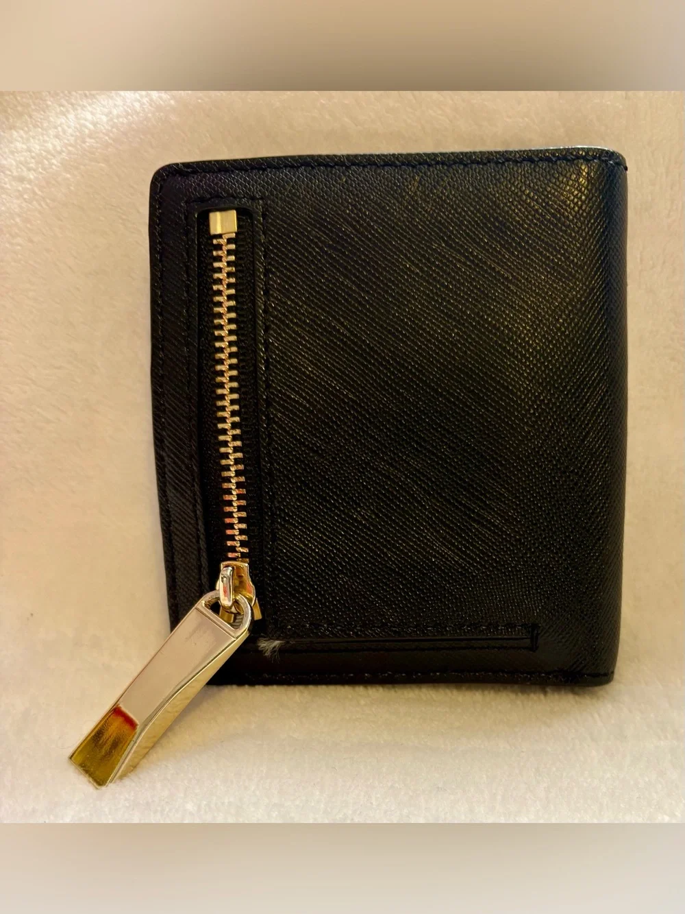 Kate Spade Small Staci Black Leather Wallet with Gold Hardware